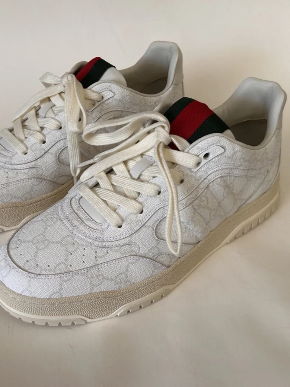 GUCCI Men's Re-Web White/Beige GG Canvas Sneaker Size 10.5 (US) NIB 816665
